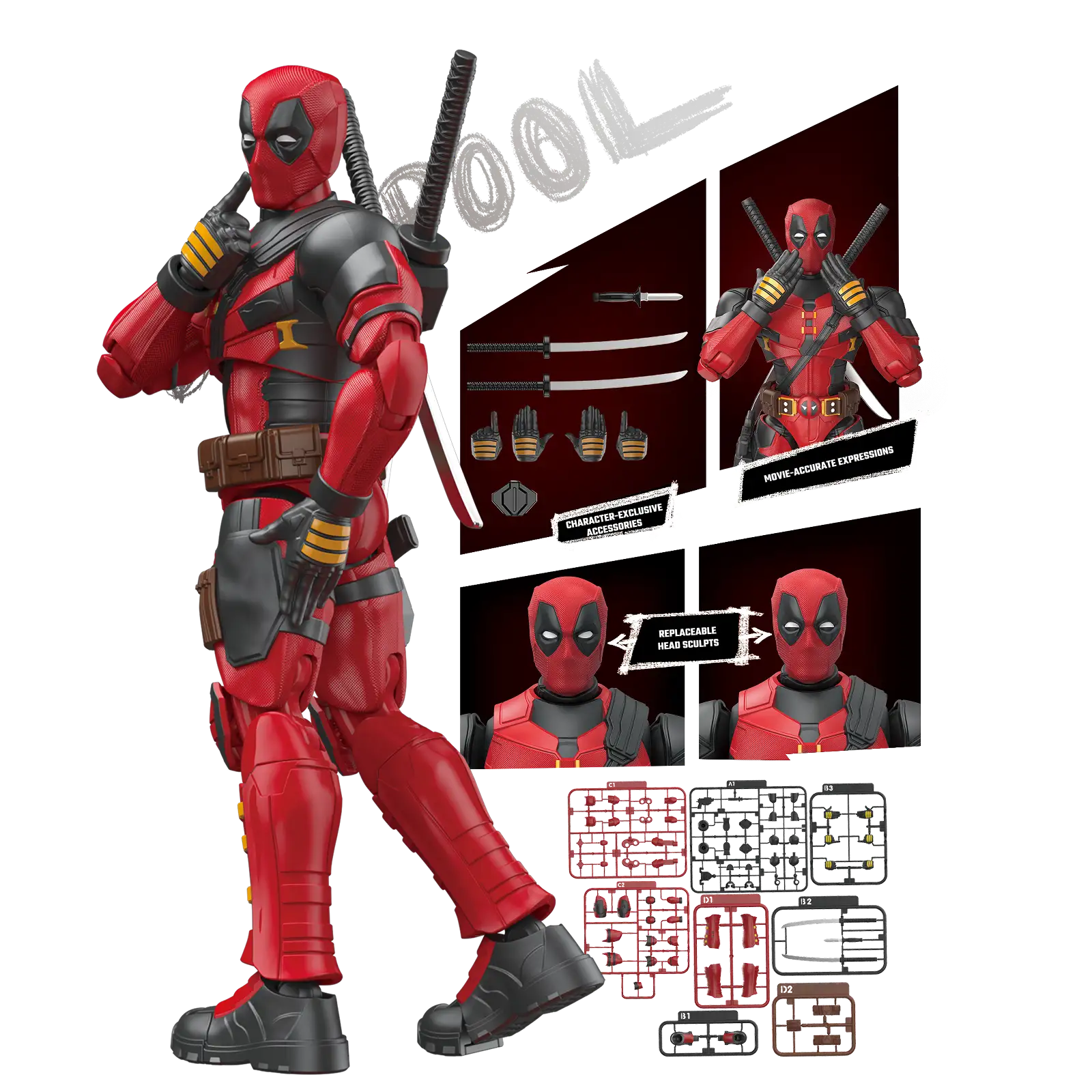 Marvel Deadpool & Wolverine Champion Class Deadpool Model Kits | Blokees - Image 3