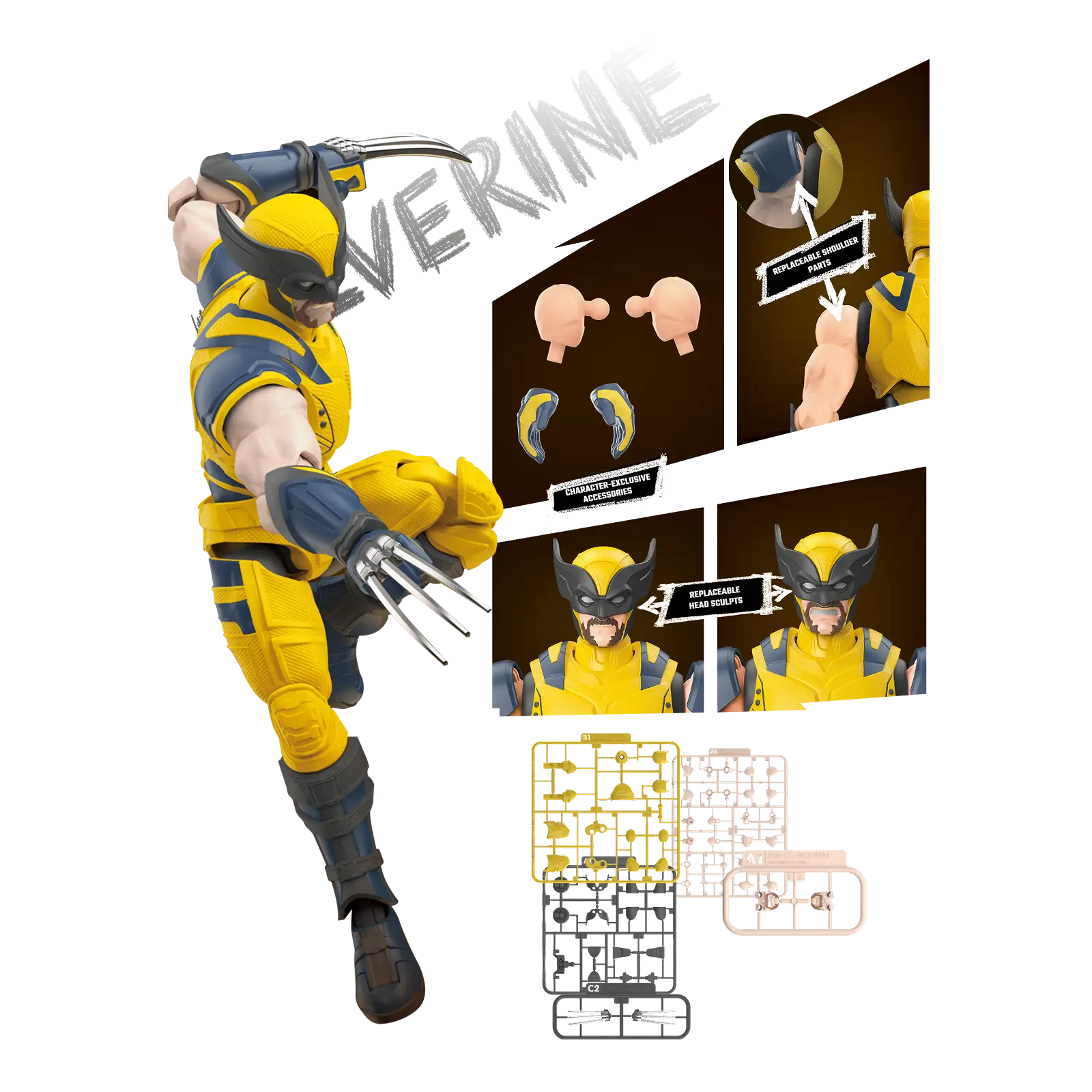 Marvel Deadpool & Wolverine Champion Class Wolverine Model Kits | Blokees - Image 3