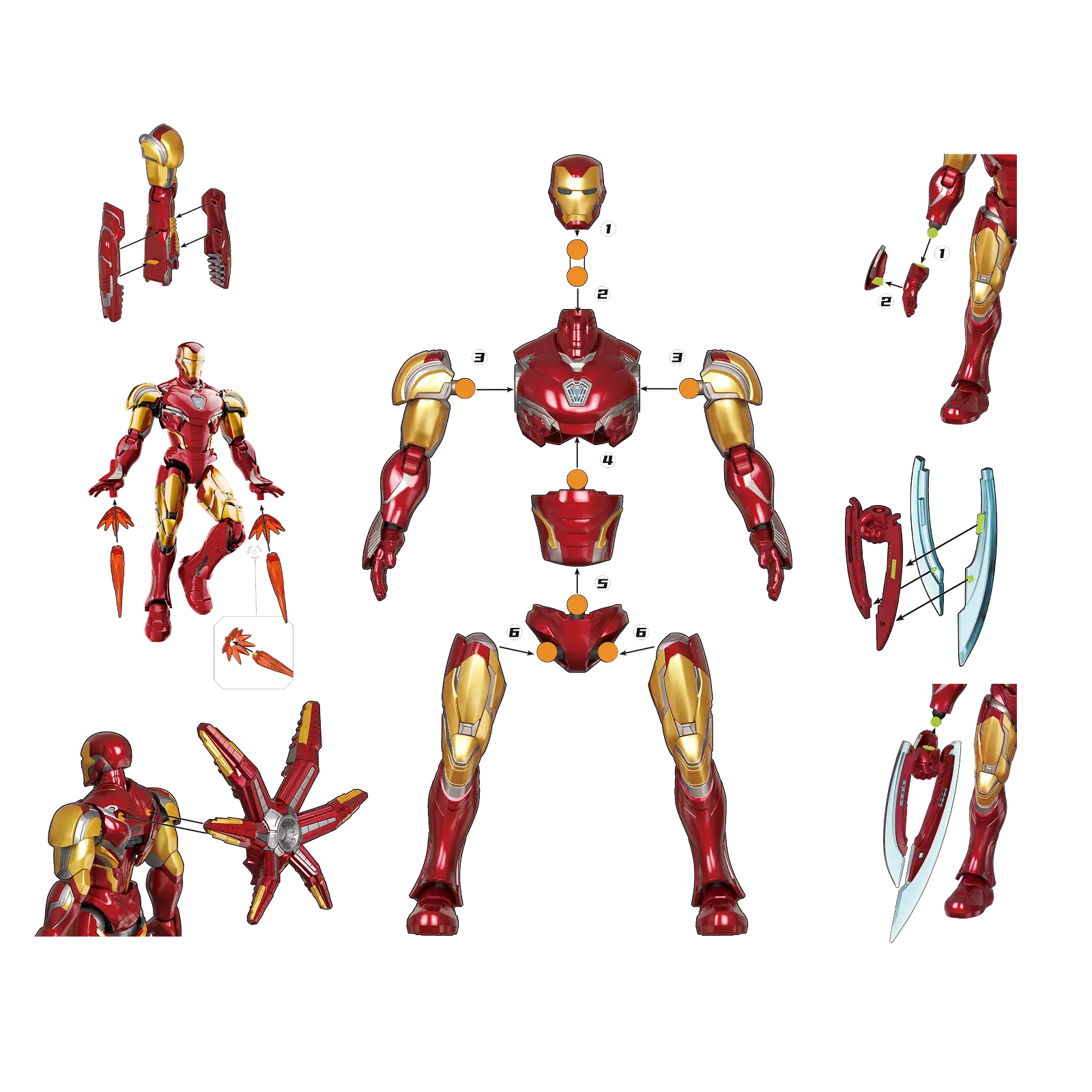 Marvel Infinity Saga Champion Class Iron Man MK85 Model Kits | Blokees - Image 3
